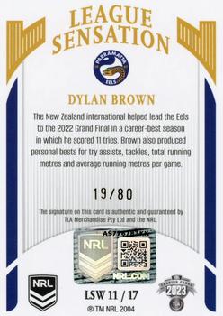 2023 NRL Traders Elite - League Sensations Signature White #LSW11 Dylan Brown Back